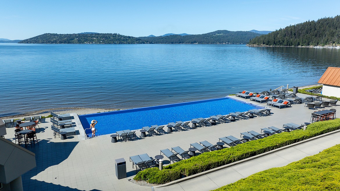 The outdoor BLU Infinity Pool Bar & Beach Club at the Coeur d'Alene Resort Golf Course next to Lake Coeur d'Alene. has undergone a transformation in time for summer.