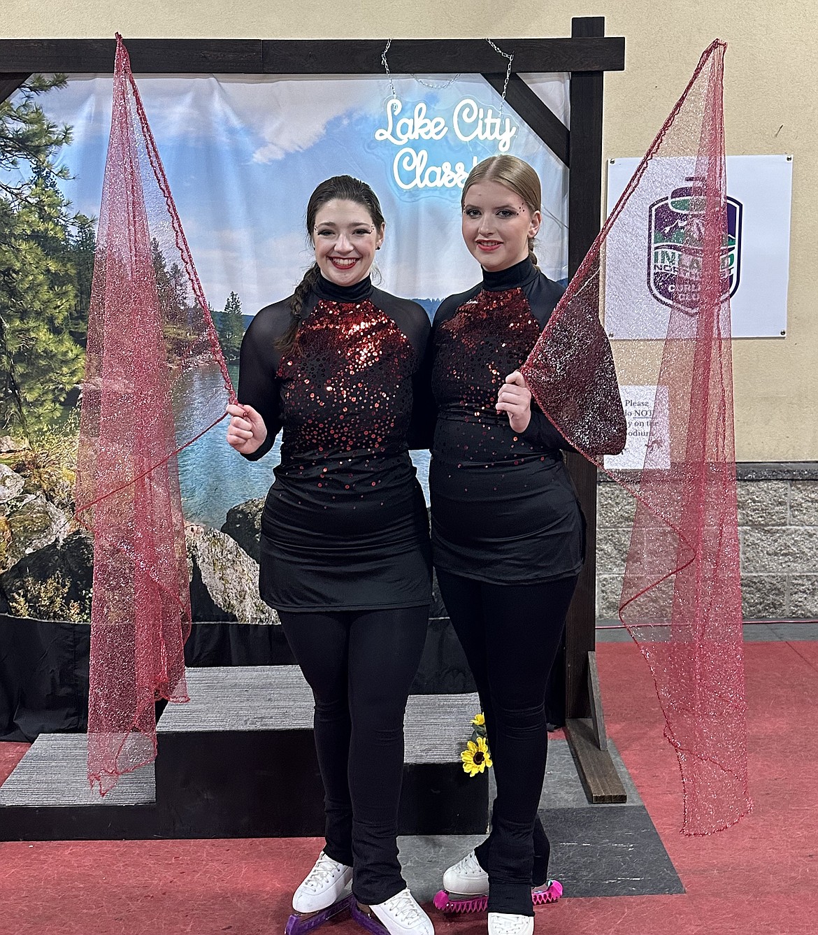 Courtesy photo 
Margaret Nieman, left, and Meg Conlon, part of the Lake City Figure Skating program of the Spokane Figure Skating Club, which hosted the Lake City Classic on May 17-19 at the Frontier Ice Arena in Coeur d'Alene.