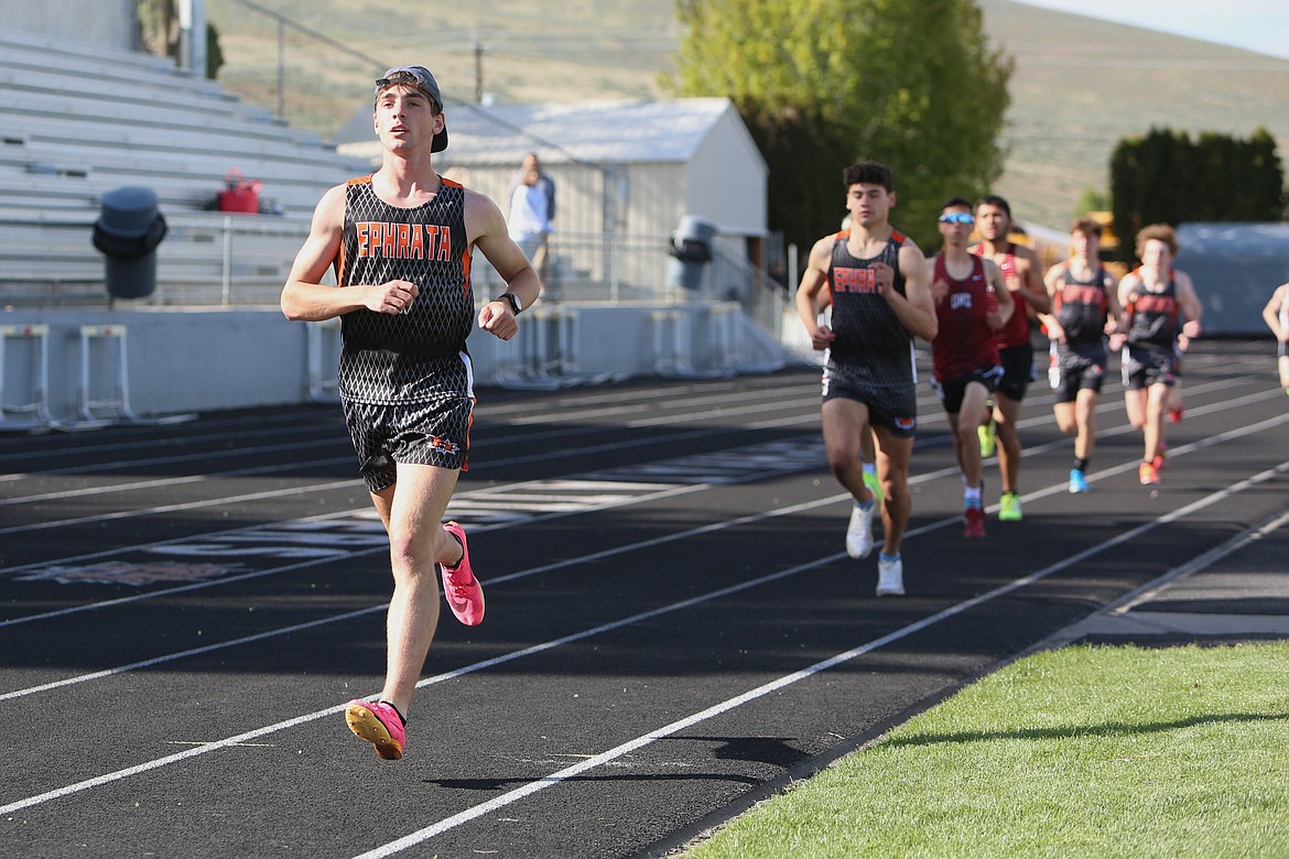 Ephrata senior Hayden Roberts, left, won a state title in the 2A Boys 800-meter run and took third in the 1,600-meter run at last week’s 2A Boys State Track and Field Championships in Tacoma.