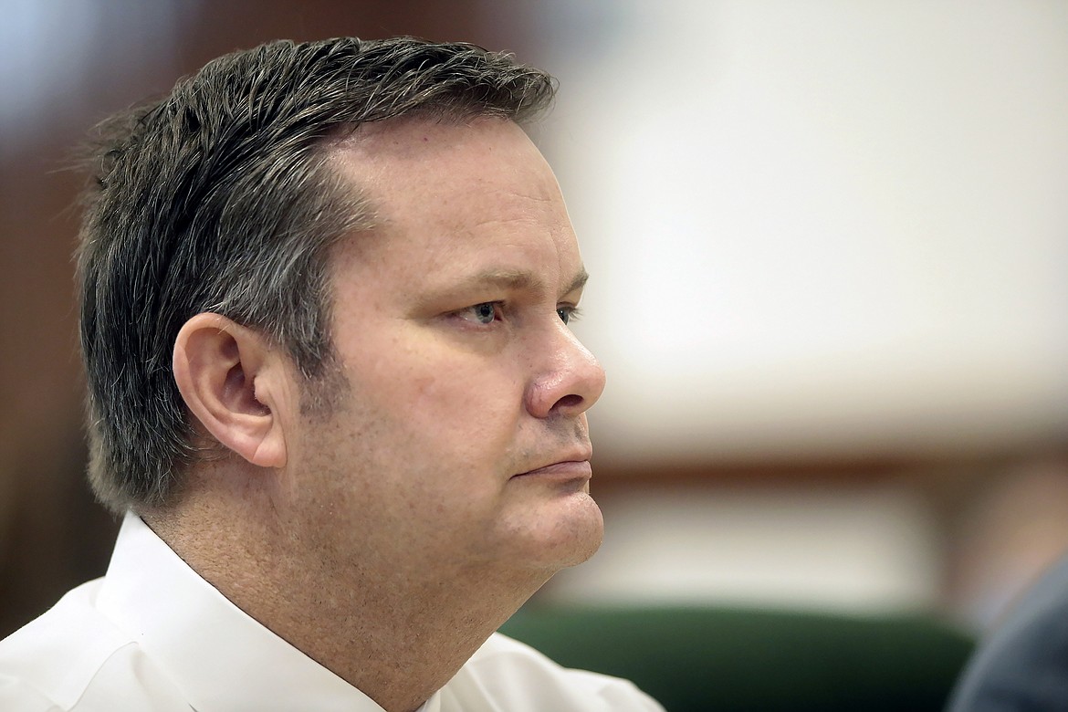 Chad Daybell sits during a court hearing, Aug. 4, 2020, in St. Anthony, Idaho. Prosecutors will make their final arguments to jurors on Wednesday, May 29, 2024, in the case of Daybell, who is accused of killing his wife and his new girlfriend’s two youngest children. (John Roark/The Idaho Post-Register via AP, Pool, File)