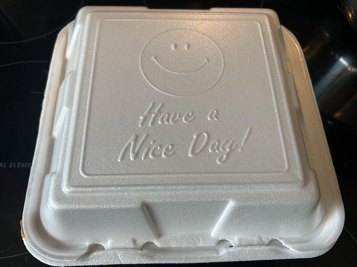 Packaging for to-go orders like this will be banned after a 2021 law goes into effect Saturday.