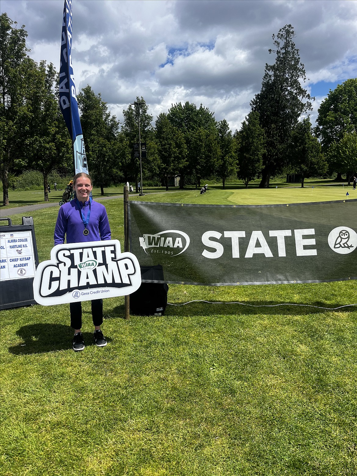 Almira/Coulee-Hartline sophomore Naomi Molitor won a state title at last week’s 1B/2B Girls State Golf Championship in Tumwater, posting a total score of 173 over the two-day tournament.