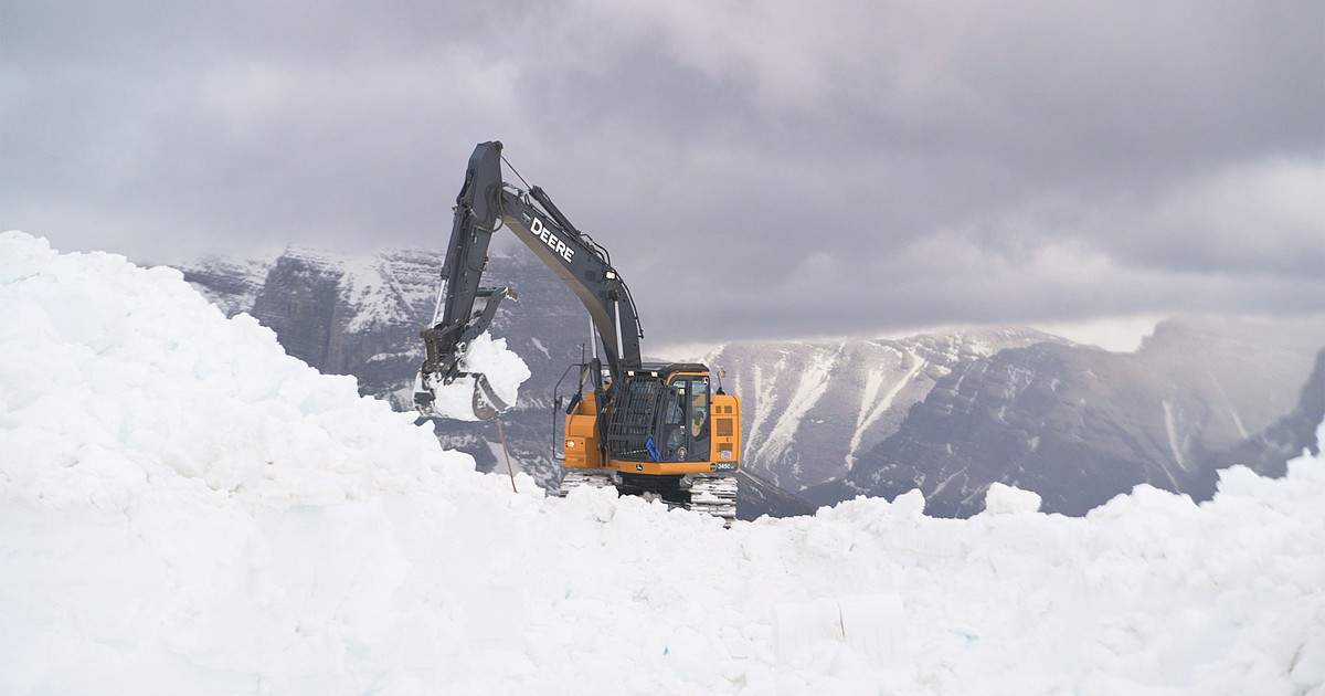 Glacier National Park plows at Big Drift, construction paving done on ...