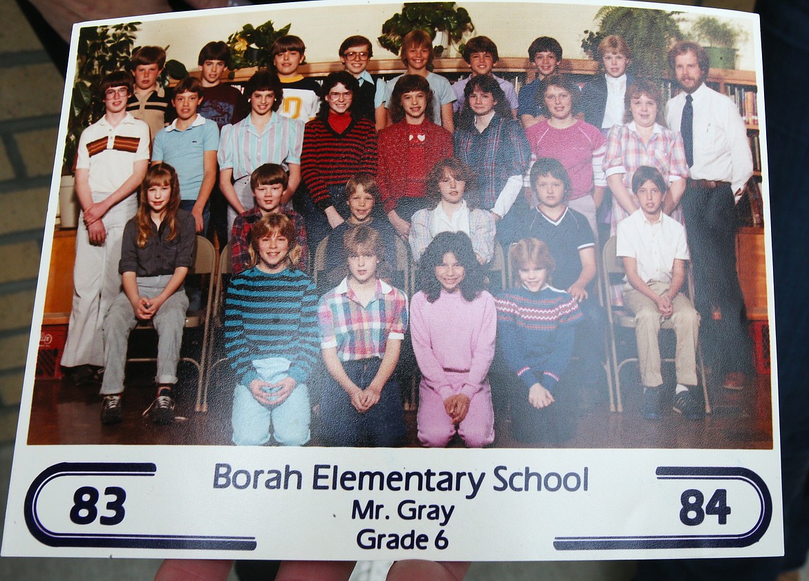 David Gray's sixth grade class at Borah Elementary School, 1983-1984.