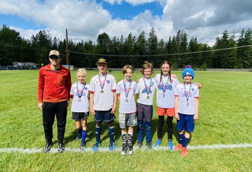 The Sandpoint Rec League 'Legends' won the U13 championship. From left to right are coach Sharbel Dussault, Emiliana Dussault, Anselm Dussault, Blaise Ballie, Nolan Tuohy, Iona Tuohy and Isaac Weisz.