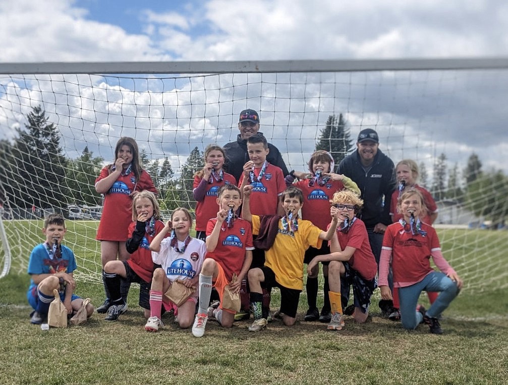 The Sandpoint Rec League 'Crusaders' won the U9/U10 championship. This year's coaches and players, not in order, are Dominic Bilman, Breckinridge Wagner, Avery Bowman, Andrew Geddings, Kal’el Halverson, Ollie Henderson, Jadyn Herron, Whitney Oberhaus, Zachery Poulsen, Margaret Reid, Matthew Reid, Elsmarie Vouk, coach Tyler Wagner, and coach Bj Oberhaus.