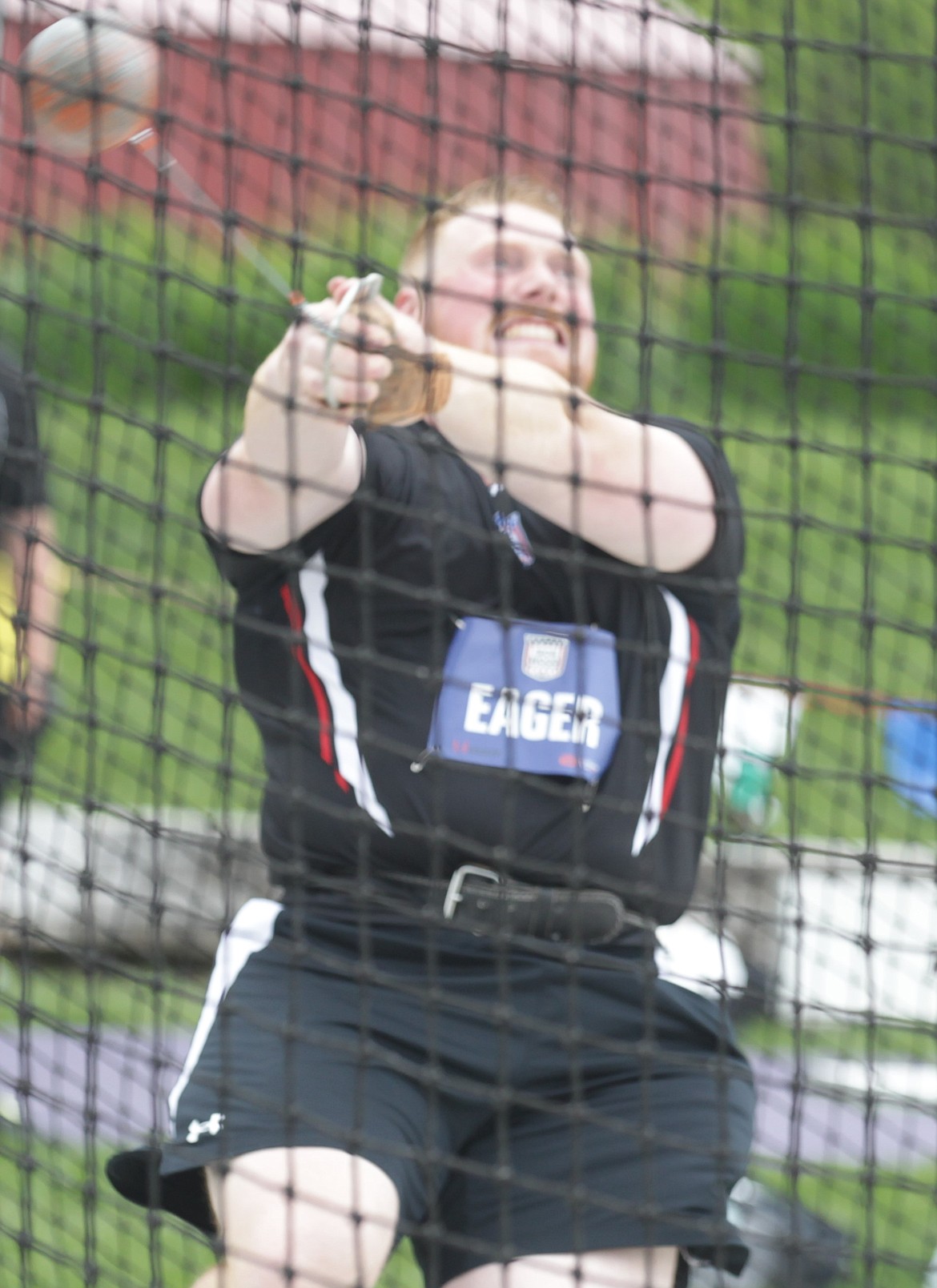 JASON ELLIOTT/Press
Brock Eager, who currently resides in Hayden, prepares to release an attempt during the men's hammer throw at the Iron Wood Throws Training Center in Rathdrum. Eager, who was sixth at the 2021 Olympic Trials in Eugene, was second in Saturday's meet.