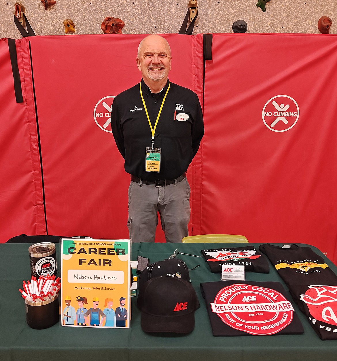 Brian Cole from Nelson's Ace Hardware participated in the third annual Career Day at Whitefish Middle School last week. (Photo by Jeanne Brist)