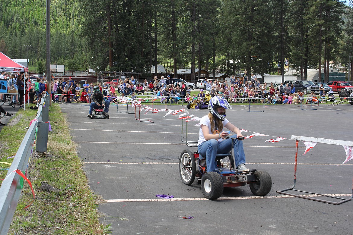 Not all of the go karts that started, finished the race. This one died on the second to last lap. The driver had a broken finger in a brace, but swears it had nothing to do with the engine failure. (Monte Turner/Mineral Independent)