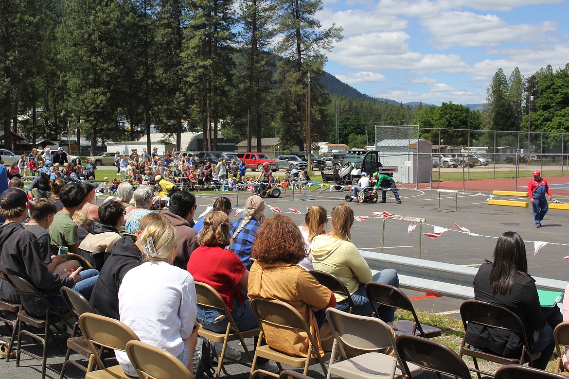 The crowd certainly enjoyed the weather as they cheered on their favorite drivers. The second annual go kart race was held May 31 at noon, so those who were working could arrange their lunch schedule to watch. (Monte Turner/Mineral Independent)