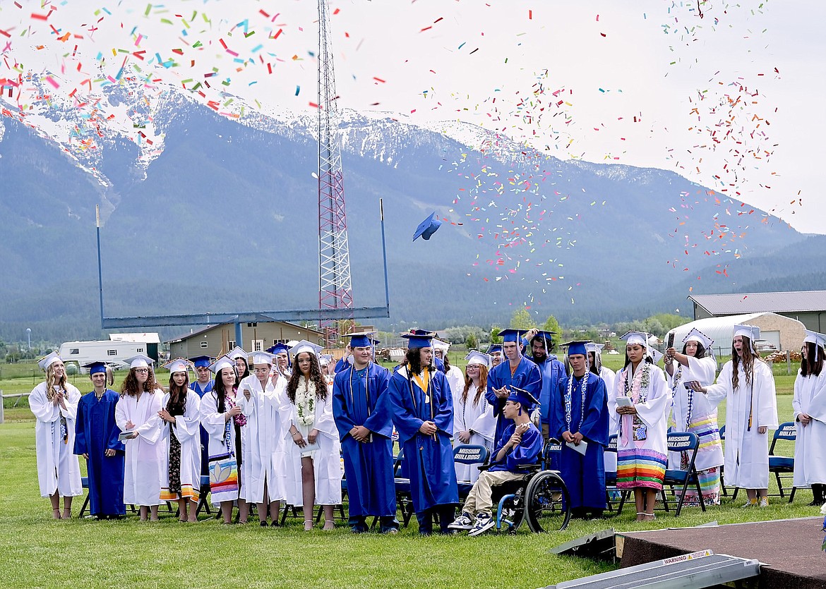 CONFETTI FLIES as Mission High's Class of 2024 celebrates graduation. (Christa Umphrey photo)