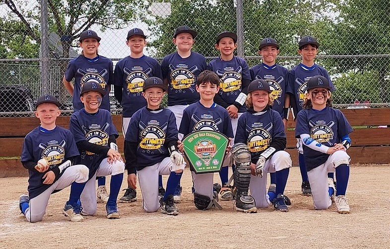 Courtesy photo
The North Idaho Sharks 10U baseball team won the Best in The Northwest tournament in Spokane. The Sharks finished with a 19-4 record. In the front row from left are Cooper Stotz, Westin Holmquist, Kase Ralston, Max Spencer, Jack Elgee and Bryson Munger; and back row from left, Bodee Olmsted, Cannon Groven, Patrick Langer, William Radobenko, Quinton Wilburn and Tommy Mudrick.