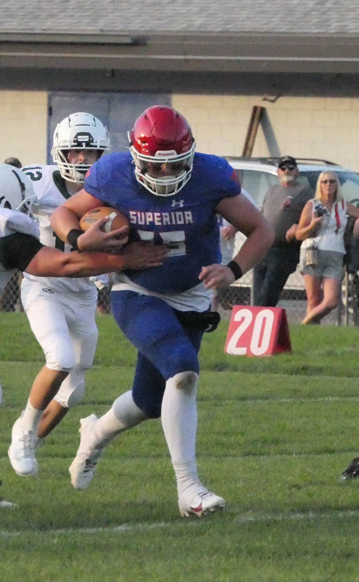 Superior senior Jaxson Green runs the ball against St. Regis during their game this past Fall in Superior. Green threw a pair of touchdown passes to help the Blue team win Friday's Class B-8 All Star game in Butte. (Chuck Bandel/VP-MI)