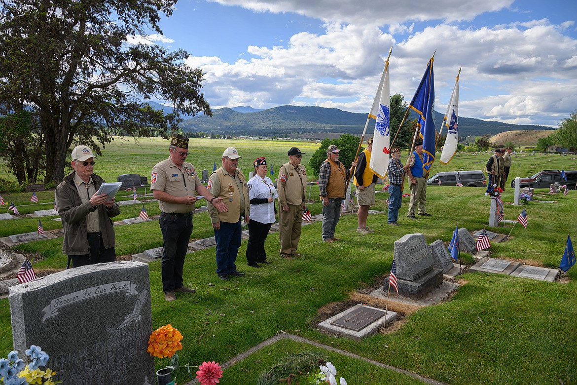 VFW members honor veterans at the Plains Cemetery on Memorial Day. (Tracy Scott/Valley Press)