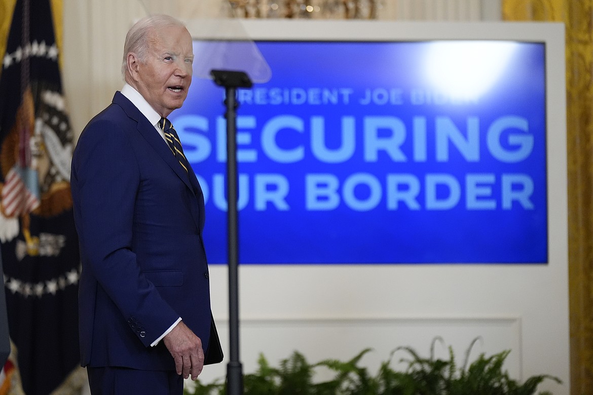 President Joe Biden walks off after speaking about an executive order in the East Room at the White House in Washington, Tuesday, June 4, 2024. Biden unveiled plans to enact immediate significant restrictions on migrants seeking asylum at the U.S.-Mexico border as the White House tries to neutralize immigration as a political liability ahead of the November elections. (AP Photo/Manuel Balce Ceneta)