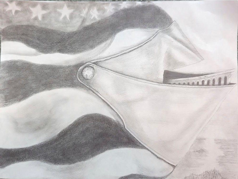 This year’s Congressional Art Competition third-place winner is Patrick Scott, a home-schooled student from Otis Orchards-East Farms. His graphite piece “To Stride Forward” is pictured.