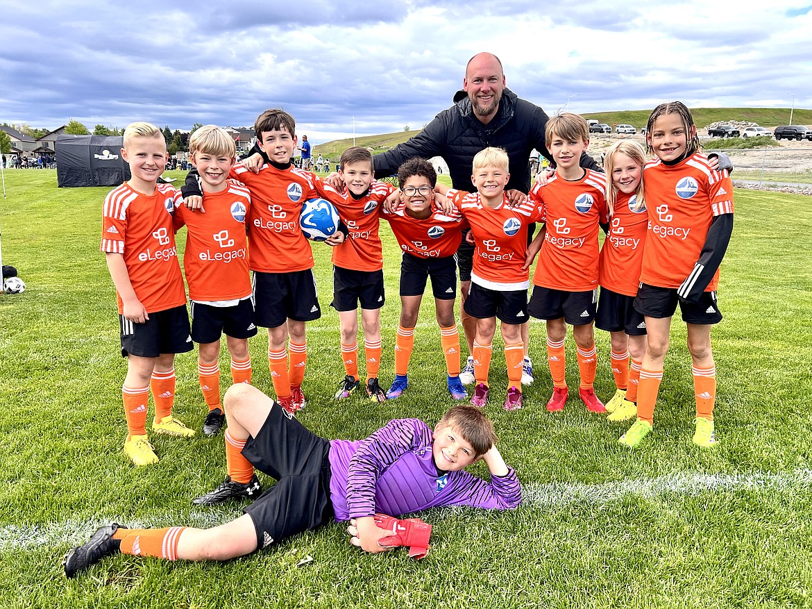 Courtesy photo
The FCNI Avalanche U10 Blue boys soccer team played up a year last weekend in the U11 division at the 3 Blind Refs tournament in Kalispell, Mont., and took fourth place out of eight teams in the Silver division. In the front is Rylan Nitti; middle row from left, Maverick Paine, Carter Dance, Jack Harrison, Declan
Cleave, William Tell, Jett Crandall, Luca Riley, Stein Berk and Steele
Steenstra; and rear, coach Jason Steenstra.