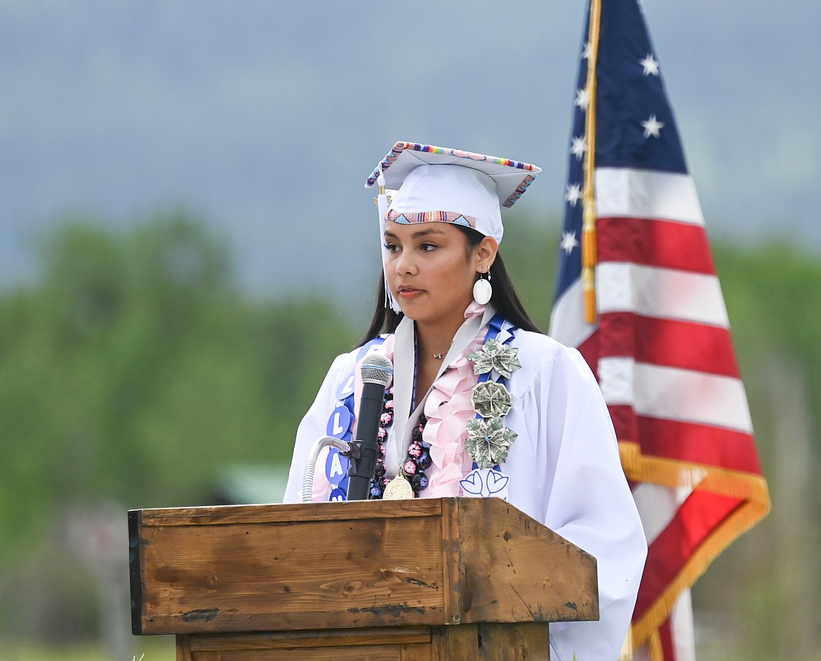 Mission High Salutatorian Ellanah Flat Lip encouraged her classmates to "move toward what matters to you.”