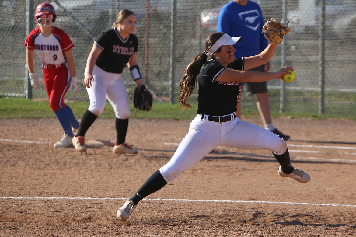 Othello softball senior Amarie Guzman (7) was named the Central Washington Athletic Conference’s Most Valuable Player this spring. Guzman was one of eight Huskies that received all-league honors.