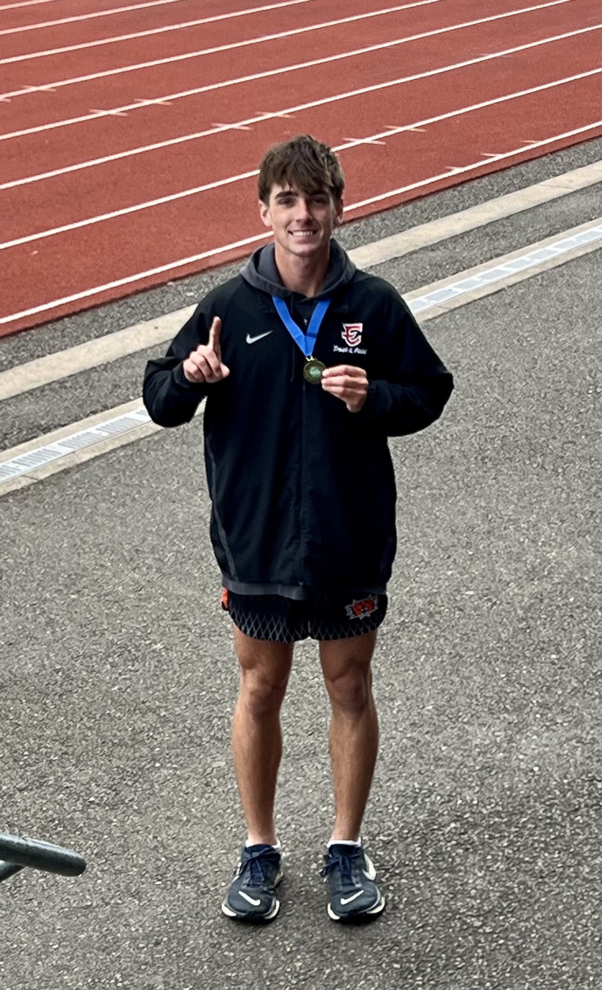 Ephrata senior Hayden Roberts poses with a medal at the 2A State Track and Field Championships in Tacoma on May 25.