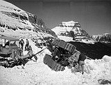 Yesterdays: Glacier National Park bulldozer operator Charles Siderius survived rolling his dozer 350 feet off the Going-to-the-Sun Road near Logan Pass
