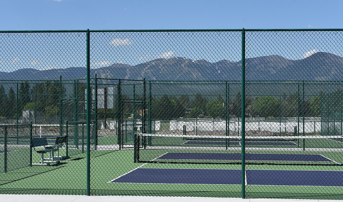 Six, new green and purple pickleball courts opened to the public on Saturday, June 8. (Julie Engler/Whitefish Pilot)