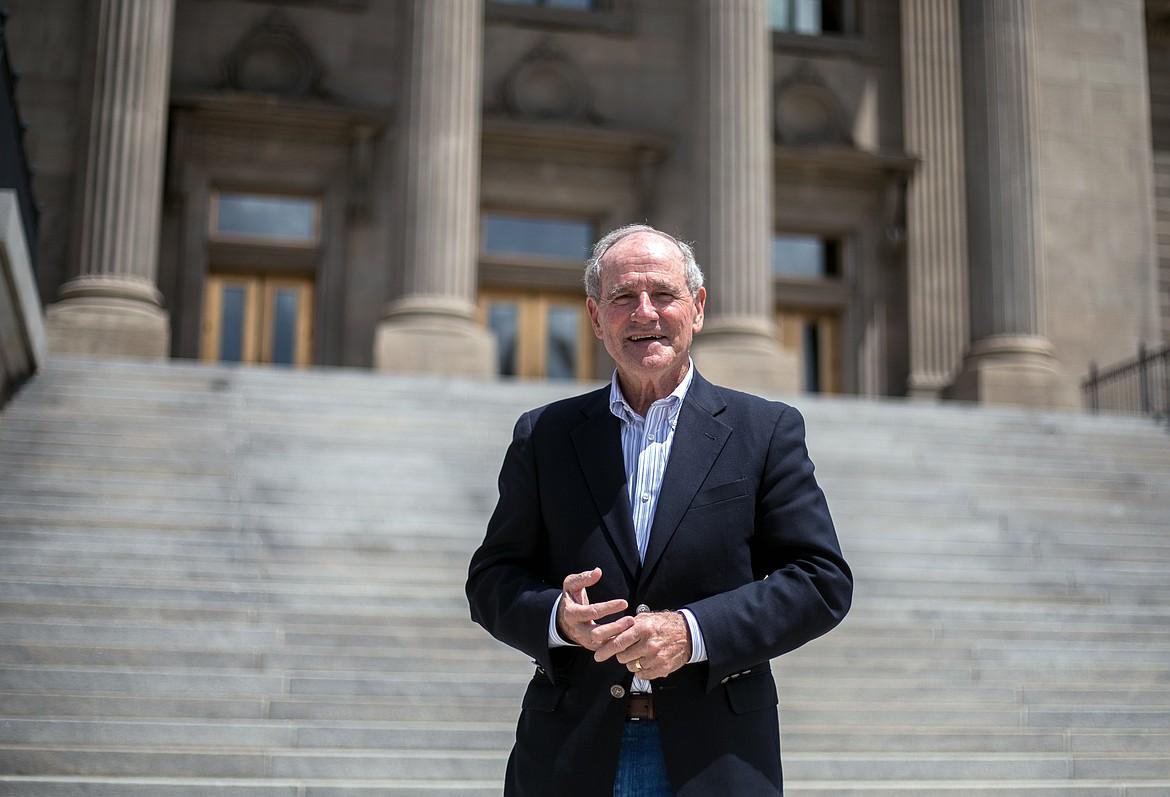 Sen. Jim Risch is seen on the steps of the Idaho Capitol.