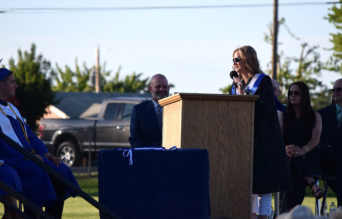 Warden High Principal Katie Phipps turned her back to the crowd so she could face her students one last time before they walked the stage. Phipps expressed great pride in the class’s accomplishments and commended them for their integrity, kindness and drive for excellence.