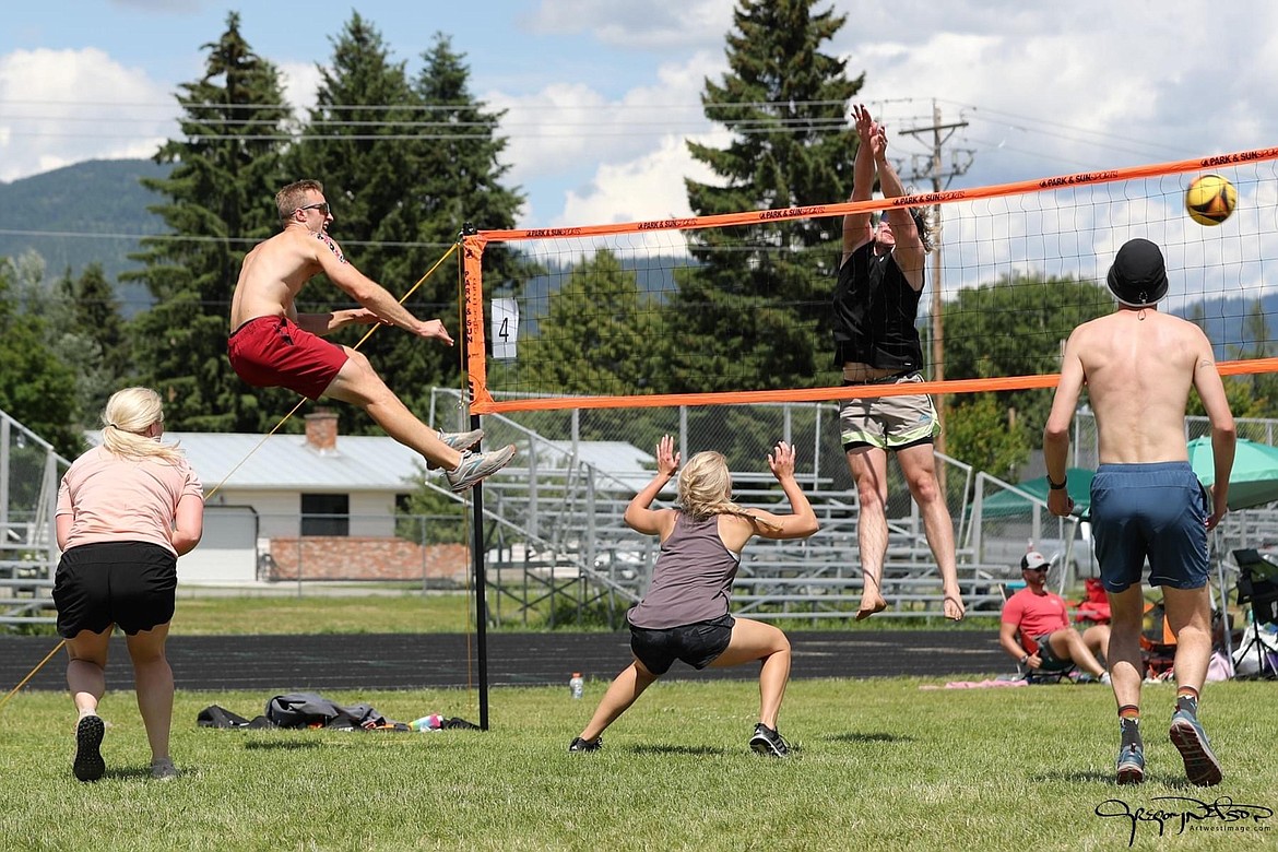 Some of the action at last year's Flathead Valley Volley-Brawl tournament at Whitefish High School. (photo by Greg Nelson of Artwestimage.com)