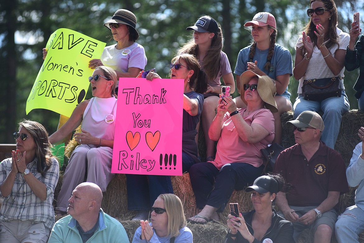 People attend the Take Back Title IX rally at a ranch in Whitefish Monday, June 10, 2024. (Matt Baldwin/Daily Inter Lake)