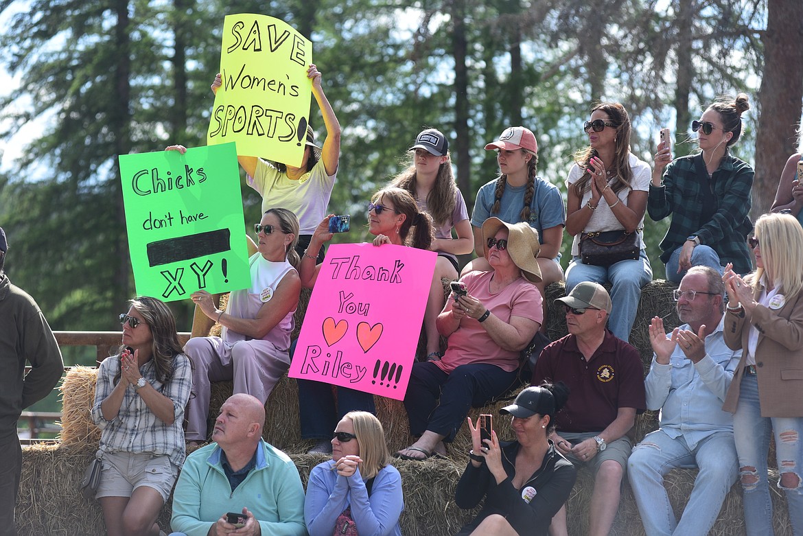 People attend the Take Back Title IX rally in Whitefish on Monday, June 10, 2024. (Matt Baldwin/Daily Inter Lake)