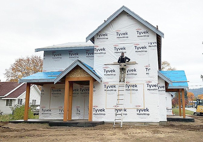 A home is under construction in Coeur d'Alene.