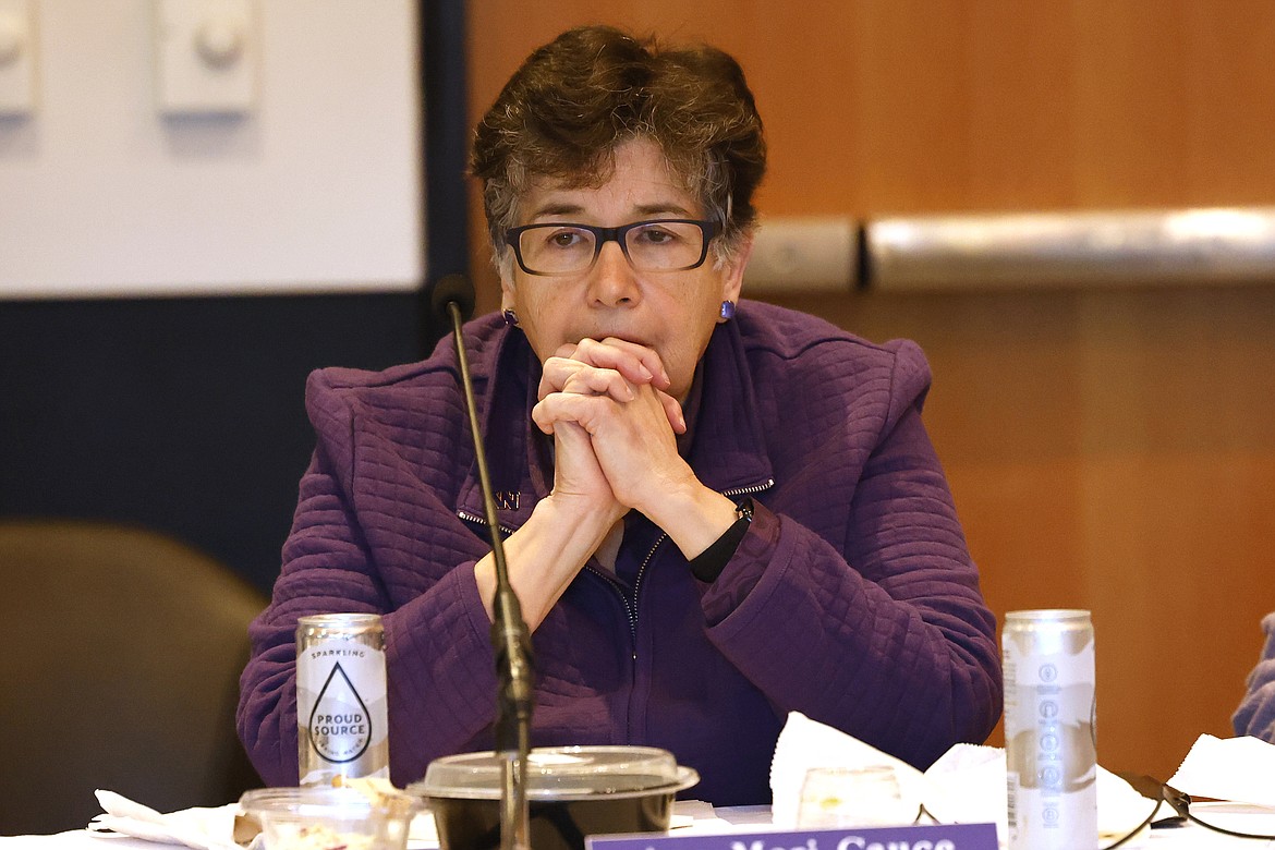 UW President Ana Mari Cauce listens to speakers at a UW Board of Regents public meeting in May. Cauce, who has served as president since 2015, announced that she will step down next year.