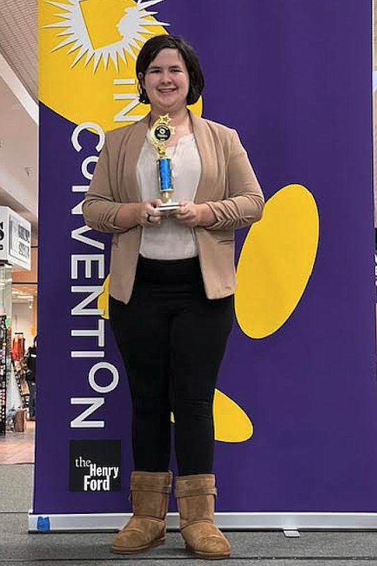 Lakeland eighth grader Elizabeth McCormick won best logbook for her "Drink-A-Drop" invention at the 2024 Invention Convention U.S. Nationals held June 5-7 in Dearborn, Mich. She is seen here during the Invent Idaho North Idaho Regional competition awards ceremony in January.
