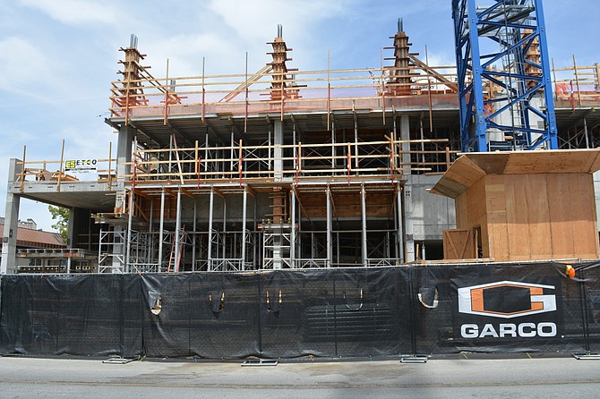 Construction on Front Ave. in downtown Coeur d'Alene.