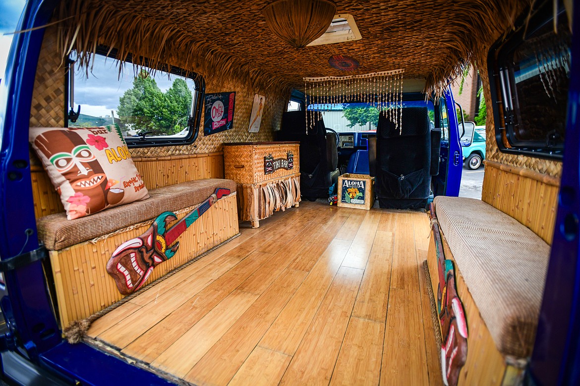 Interior of Bill McBee's 1977 GMC Vandura at The Big Shindig in Kalispell on Saturday, June 15. The Big Shindig features a wide range of classic and custom vehicles as well as live music, barbeque, beer and wine and a pin-up polar plunge. Hosted the Glacier Street Rod Association and the Desoto Grill, money raised benefits Mikayla’s Miracles and Blessings Foundation. (Casey Kreider/Daily Inter Lake)