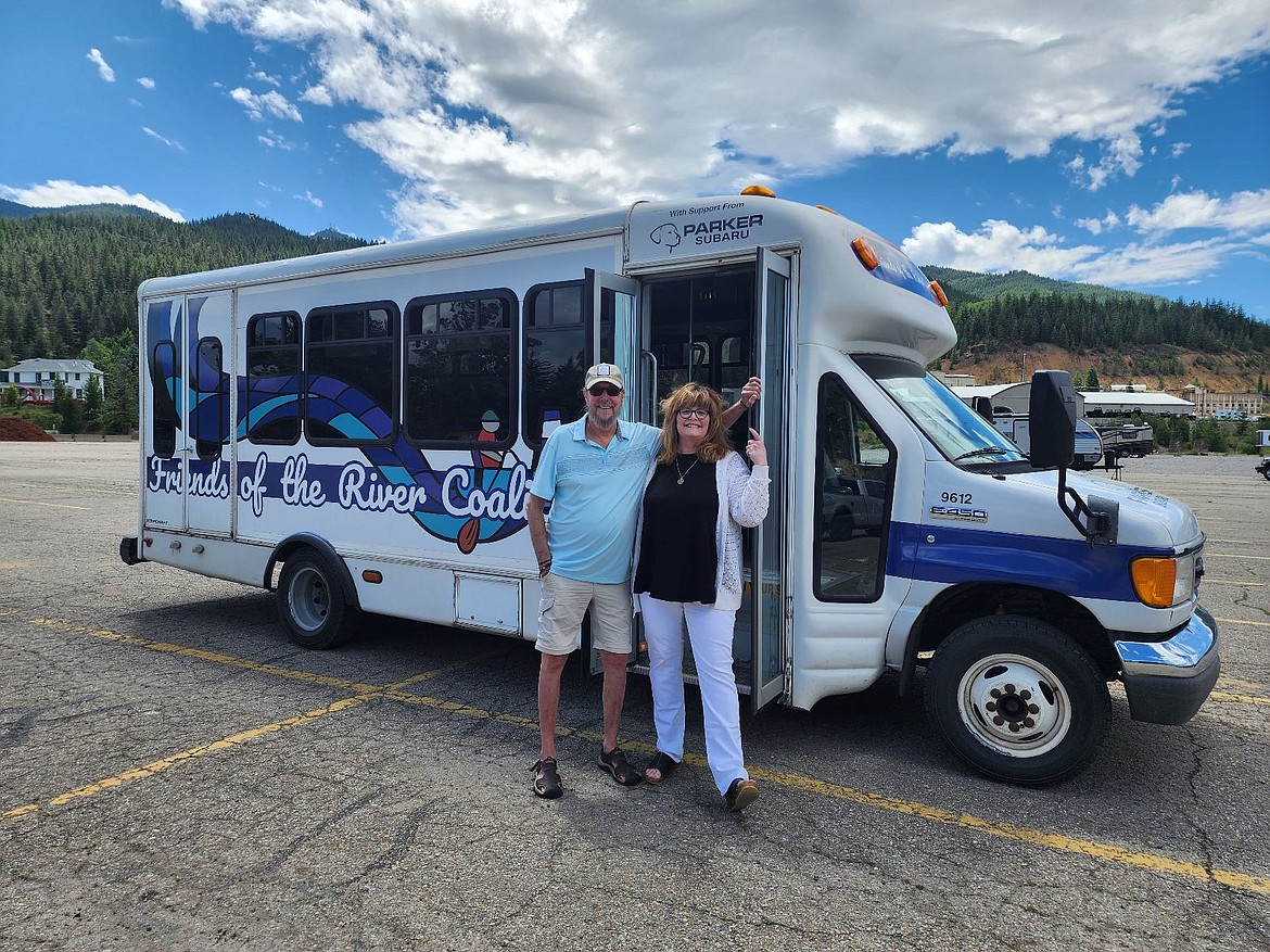 The Friends of the River Coalition reveal their new shuttle bus to improve access to the North Fork of the Coeur d'Alene River.
The bus shuttle wrap was designed by Kellogg High School art student Russell Fields and funded by Parker Subaru.