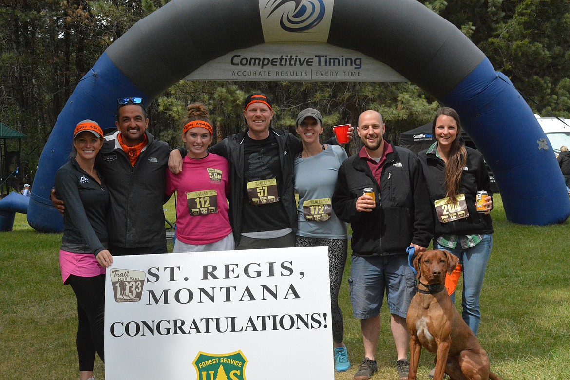 This 50 Mile Relay Team for the 2024 Trail Rail Run consisted of several local runners, (left to right), Kate Cleveland, Russell Cleveland, Jamie Kearbey, Corey Davis, Rachel Perkins, Jeff Stanek, and Cassie Stanek. MadRad Team  1 took second place in the relay competition. (Mineral Independent/Amy Quinlivan)