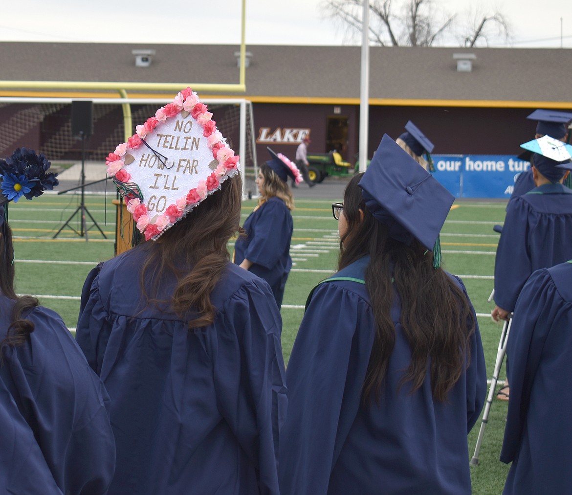 A Big Bend student has the right attitude at the school’s graduation Friday in Moses Lake.