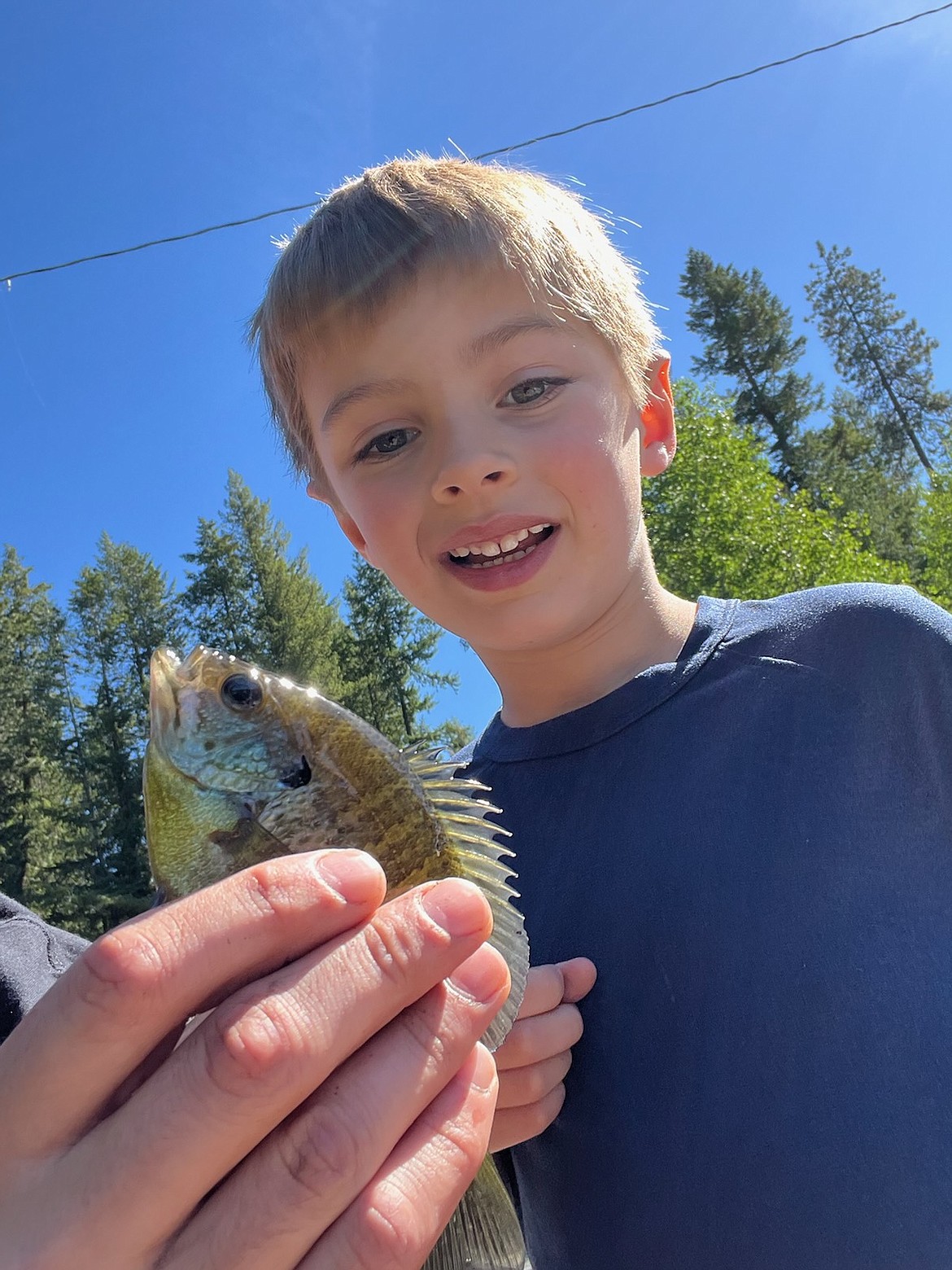 Emerson's first fish.