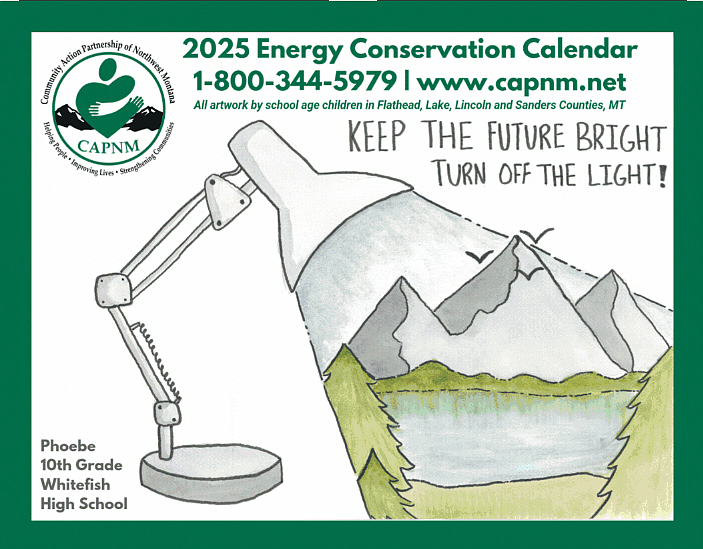 Whitefish High School winning art from the 6th Annual Energy Conservation Calendar Art Contest. (Photo provided by CAPNM)