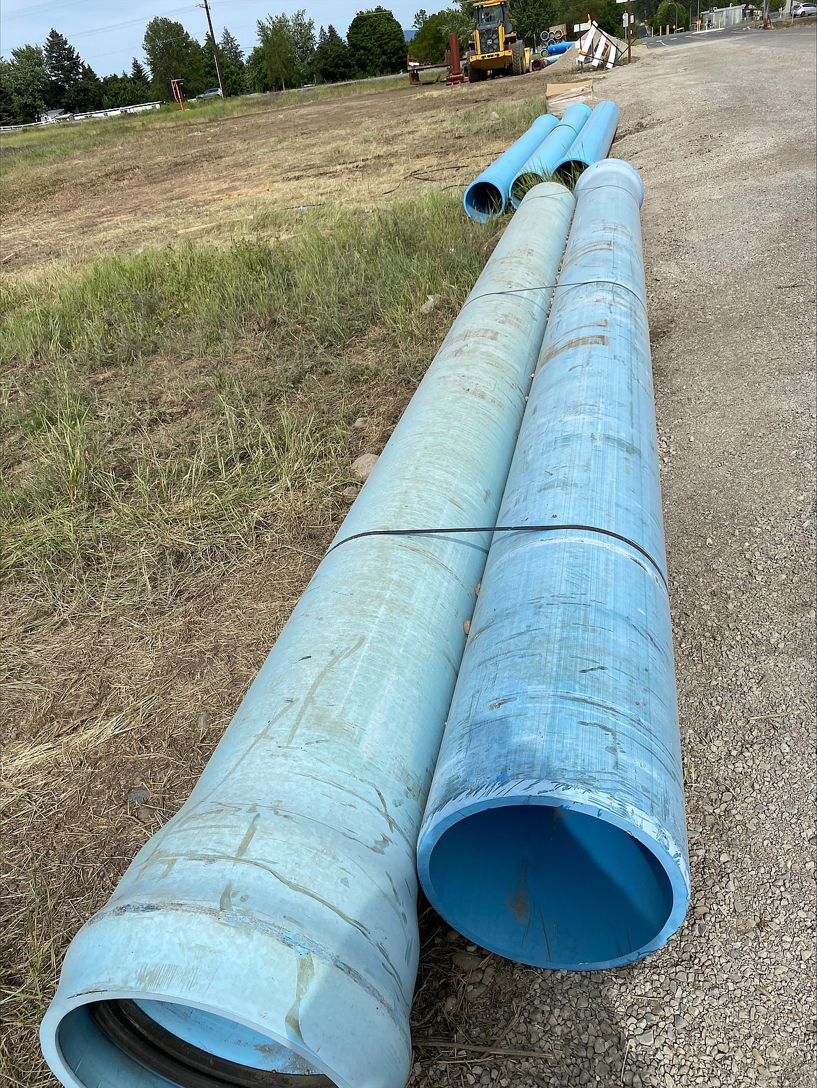 Sewer pipes are being installed along 12th Avenue near Sugar Maple in Post Falls.