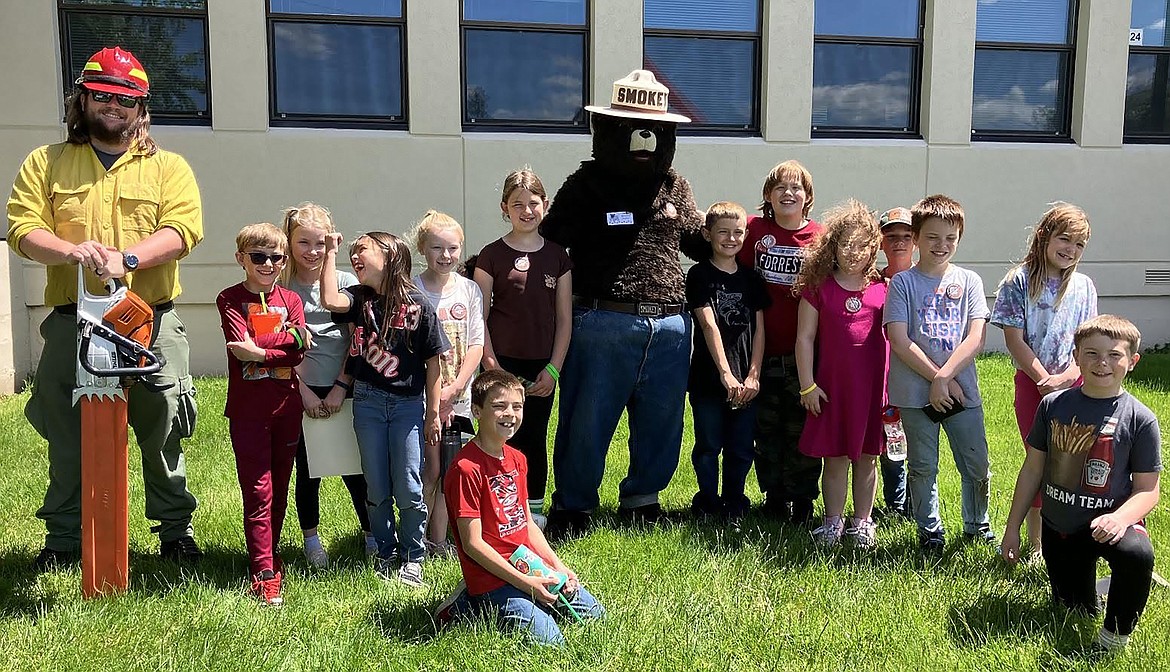 Smokey participated in Idaho Hill’s Safety Day on June 5 and his helpers showed the schoolkids firefighting tools  and their wildland fire engines.