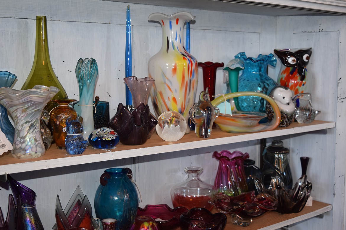 A wide variety of vintage glassware is available at The Bluebird Boutique. Owner Breanna Bridges said glassware is one of her favorite items.