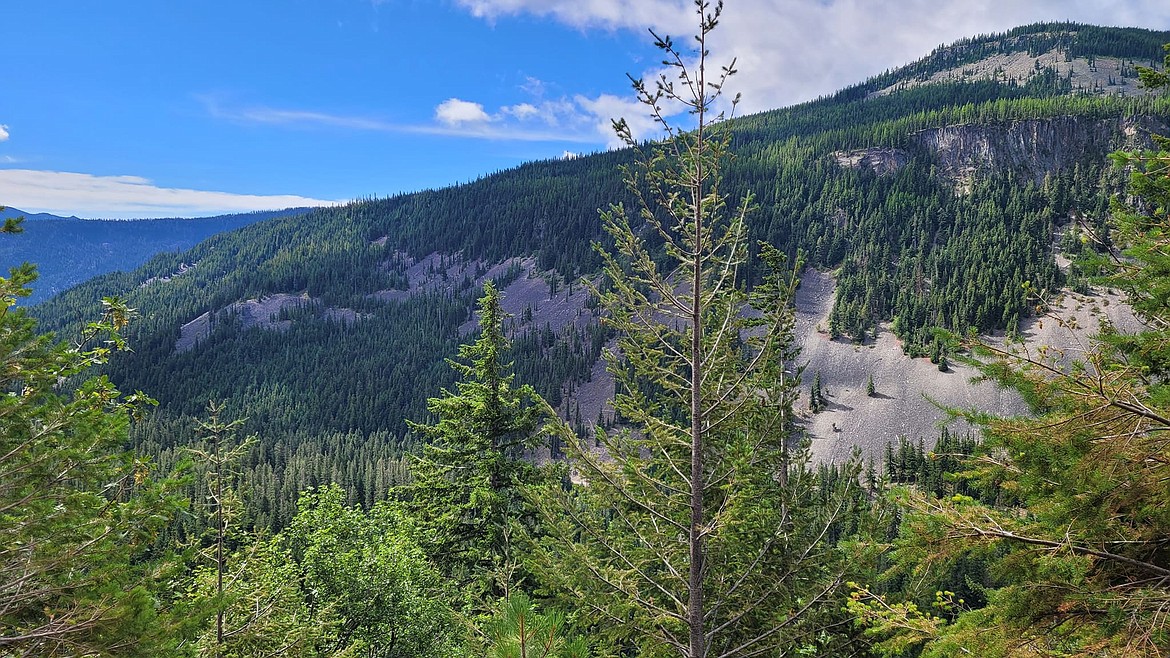 Just above the Rimrock Dam are several places where people can pull off and enjoy the view of the mountains from a high altitude.