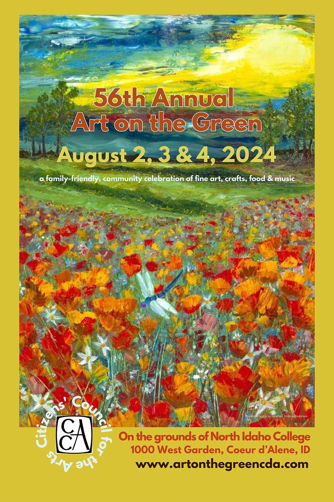 The 2024 winning Art on the Green poster, created by Heather Mehra-Pedersen.