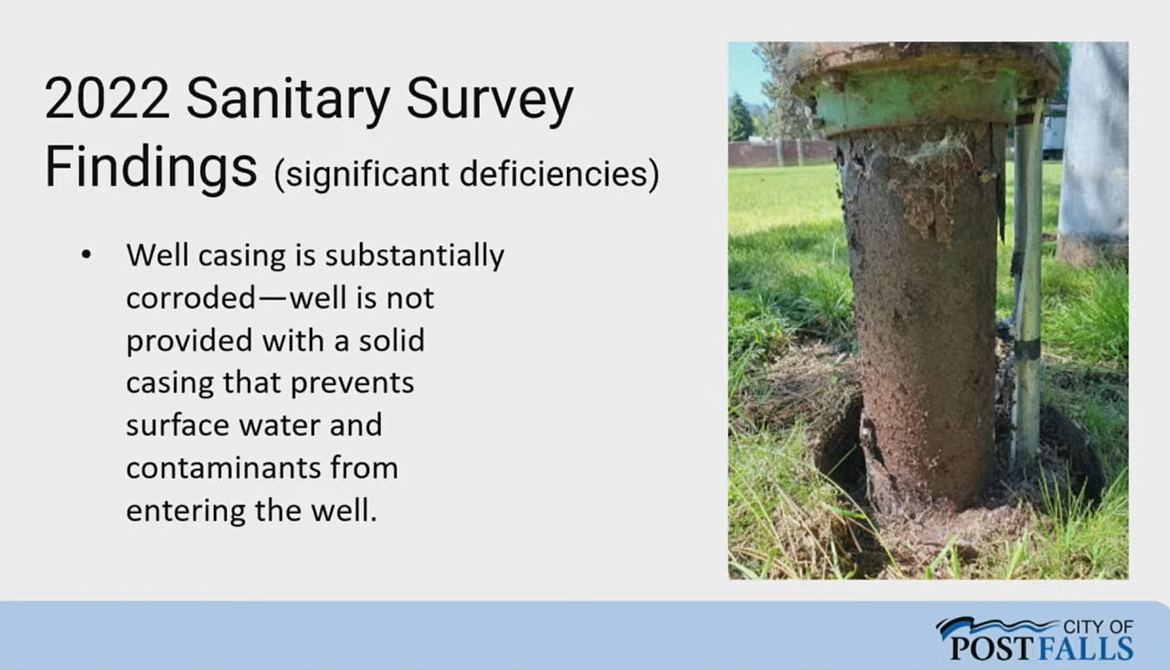 A corroded well cap at Q'emiln Park has caused the need for a rehabilitation project. The DEQ study of the issue eliminated the possibility of needing to find a replacement well for the site.