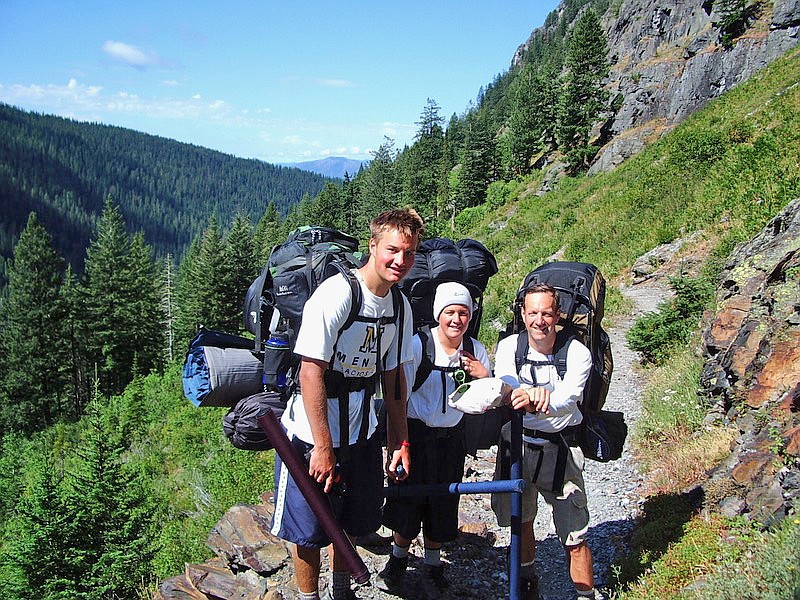Boyce backpacking in 2005 in Glacier with his sons. (Photo provided by Boyce)