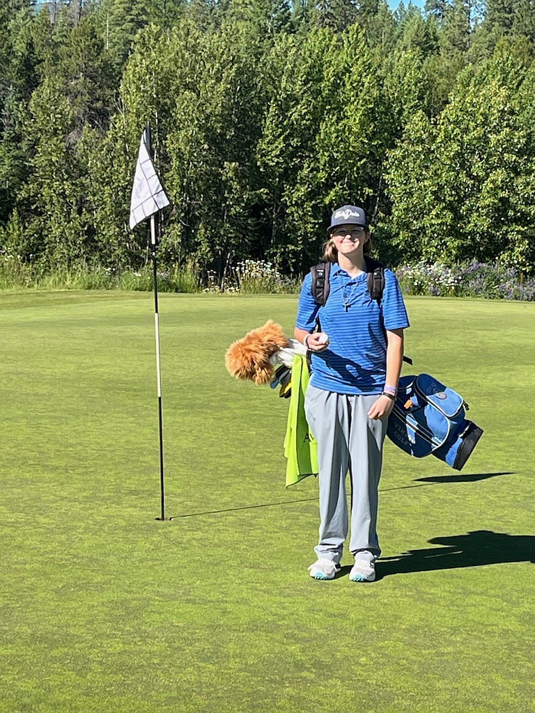 Courtesy photo
Jossetta Williams, 14, of Hayden Lake scored a hole-in-one Monday on the second hole at StoneRidge Golf Club in Blanchard during an Idaho Junior Golf tournament. Jossetta used a 7-iron from 137 yards for her first career ace. She shot 76 to finish second in the girls 13-14 age division.