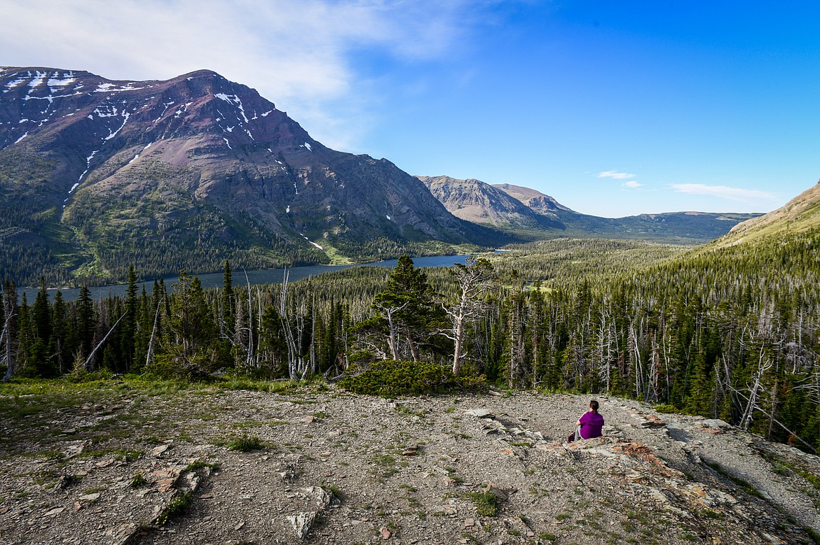 Enjoying the views and solitude at the Aster Park Overlook in Two Medicine in Glacier National Park on Sunday, June 23. (Casey Kreider/Daily Inter Lake)